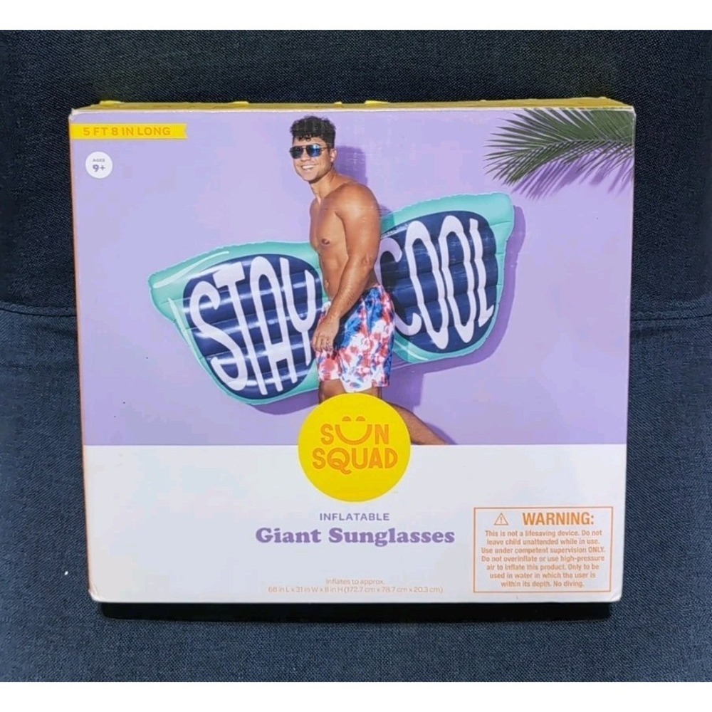 New - Sun Squad Inflatable - Giant Sunglasses - 5 Feet 8 Inches Long - Ages 9 +
